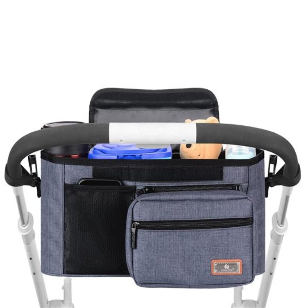 Universal Stroller Organizer, Stroller Large Storage Bag with Cup Holder